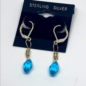 Sterling and turquoise crystal Earrings